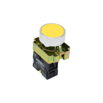 Кнопка ANDELI XB2-BL51 без подсветки удлиненная желтая 1НО ADL10-040