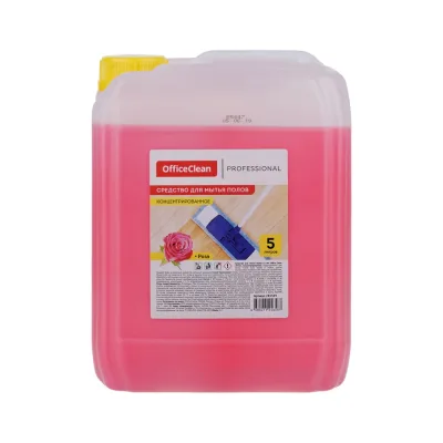 Средство для мытья полов и стен OfficeClean Professional Роза концентрат, канистра, 5 л 281359
