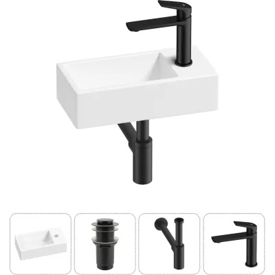 Комплект Wellsee 4 в 1 Lavinia Boho Bathroom Sink накладная/подвесная раковина 40x20 см 20215974R
