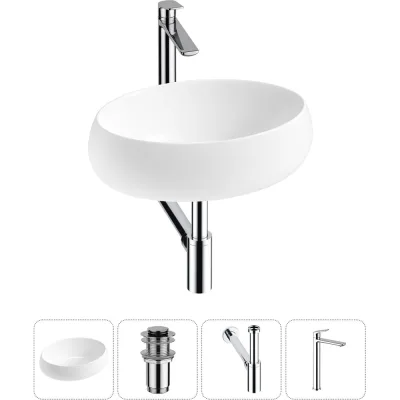 Комплект 4 в 1 Wellsee Lavinia Boho Bathroom Sink накладная раковина 46x31 см (состоит из 3331108 20215071R