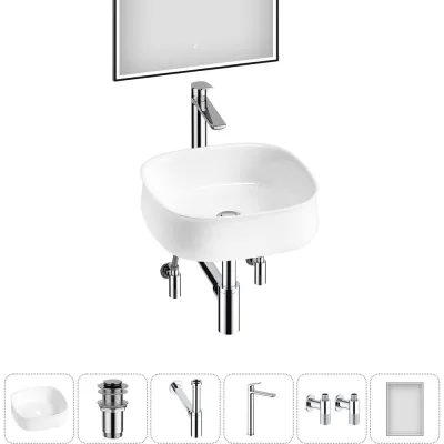 Комплект Wellsee 6 в 1 Lavinia Boho Bathroom Sink накладная раковина 42x42 см 20219441R