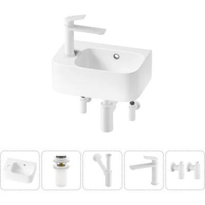 Комплект Wellsee 5 в 1 Lavinia Boho Bathroom Sink накладная/подвесная раковина 37x25 см 20216540R
