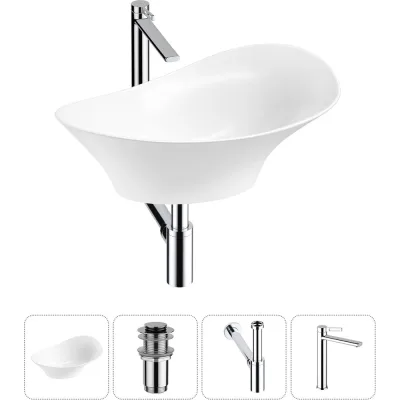 Комплект Wellsee 4 в 1 Lavinia Boho Bathroom Sink накладная раковина 56x33 см 20215356R