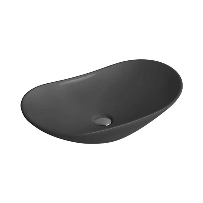 Керамическая раковина Santi Line накладная, матовая черная SL-1025MB