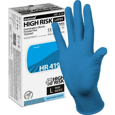 Латексные перчатки HIGH RISK 419 50 штук размер L MANUAL CТ0000003304
