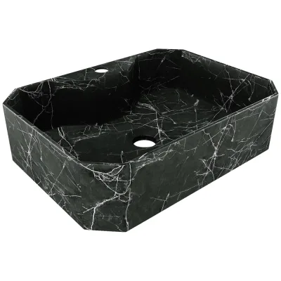 Раковина для ванной накладная Teymi Netta 50 черный мрамор T51203 ЦБ-00284977
