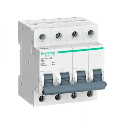 Автоматический выключатель модульный Systeme Electric City9 Set 4P 25А тип C 6 кА 400 В (C9F36425)
