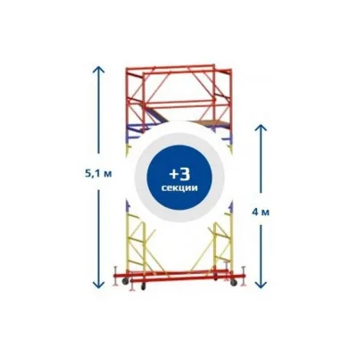 Вышка-тура Sebmet ВСР-5 (1,6x1,6) Нобщ.= 5,1м TD01151616510