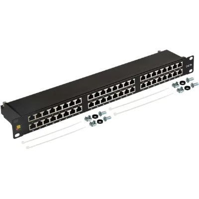 Патч-панель экранированная LANMASTER 19" высокой плотности, 48 портов RJ45, кат.5E, 1U LAN-PPC48S5E