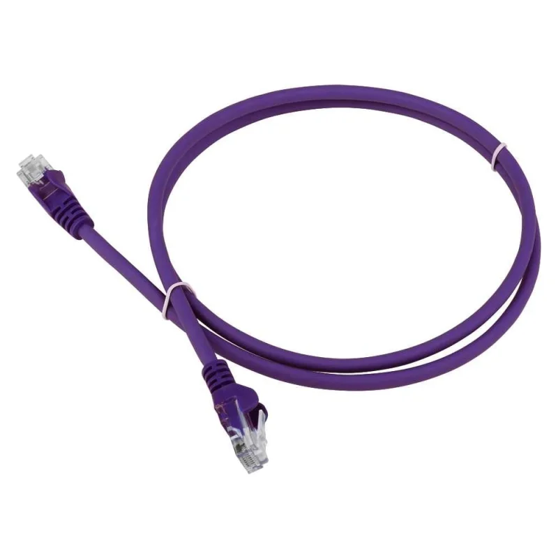 Патч-корд LANMASTER RJ45 - RJ45, 4 пары, UTP, категория 5е, 0.5 м, фиолетовый, LSZH, LAN-PC45/U5E-0.5-VI