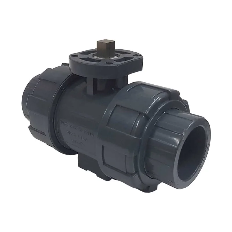 Двухходовой шаровой кран TECHNO 2032-PVC ПВХ, под привод DN32, рабоч. темп. -10~60C 655232