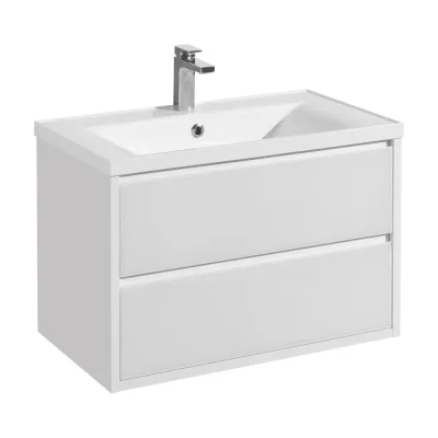 Тумба AQUATON Римини 80 с раковиной VICTORIA-N 80, цвет белый глянец 1A2267V0RN010