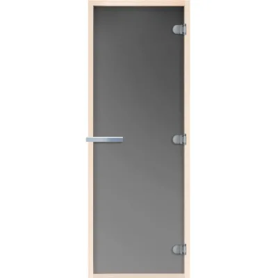 Дверь для бани и сауны стеклянная графит матовая DoorWood 690х1890 мм (DW02551)