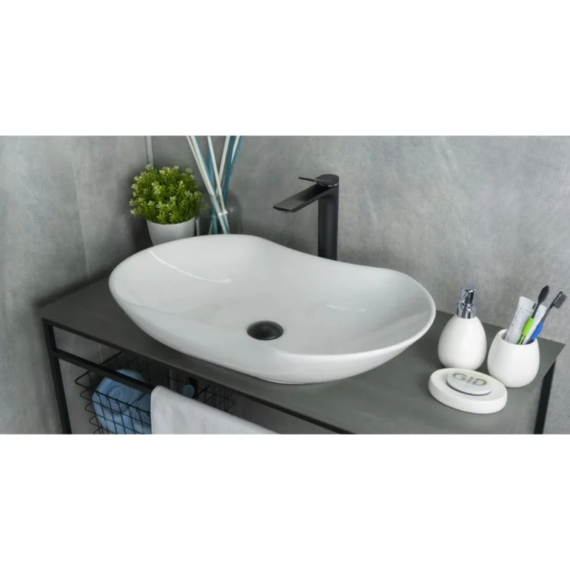 Раковина накладная Gid N9175 белая 66.5x41x12 51128