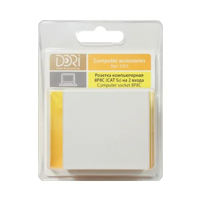Компьютерная розетка DORI 8P8C на 2 вх. Cat5е 2393