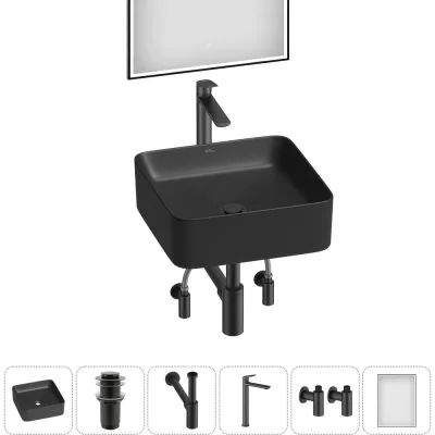 Набор Wellsee 6 в 1 Mint накладная раковина 38x38 см 20218888R