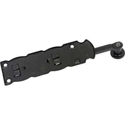 Накладная фигурная задвижка Tech-Krep/Zitar ЗД-110x35 плоский ригель L 150 черный матовый 1 шт. пакет 151906