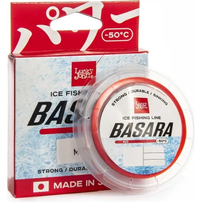 Монофильная зимняя леска Lucky John BASARA Red 30 м, 0.12 мм LJ4002-012