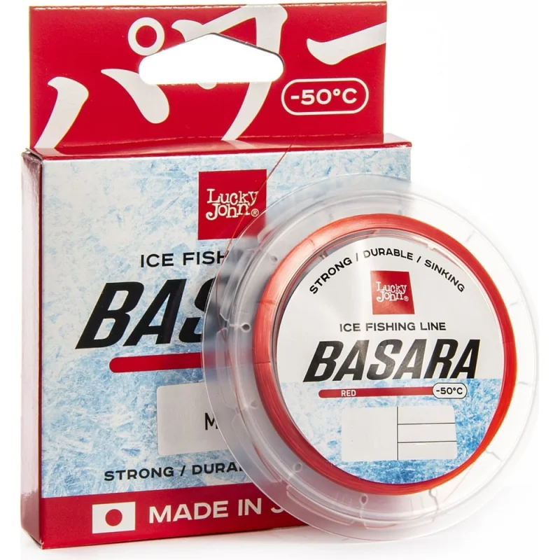 Монофильная зимняя леска Lucky John BASARA Red 30 м, 0.12 мм LJ4002-012