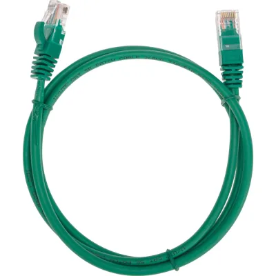 Патч-корд REXANT u/utp, cat 5e, rj45-rj45, 26awg, lszh, зеленый, 1м 02-0106-1
