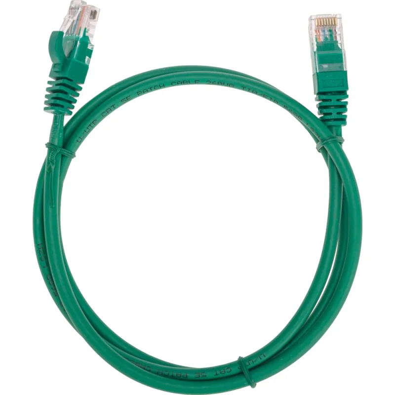 Патч-корд REXANT u/utp, cat 5e, rj45-rj45, 26awg, lszh, зеленый, 1м 02-0106-1