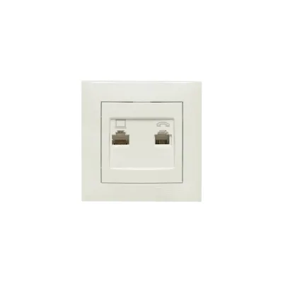 Розетка EKF валенсия RJ-45 RJ11 2-местная белая PROxima EWK02-035-30