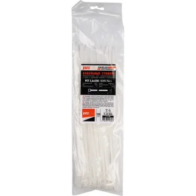 Кабельная стяжка Jazzway PCT 3,6x250-100WH PA6.6, уп. 100 шт. 5053823