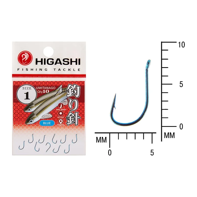 Крючок HIGASHI Umitanago ringed #1 Blue 03691