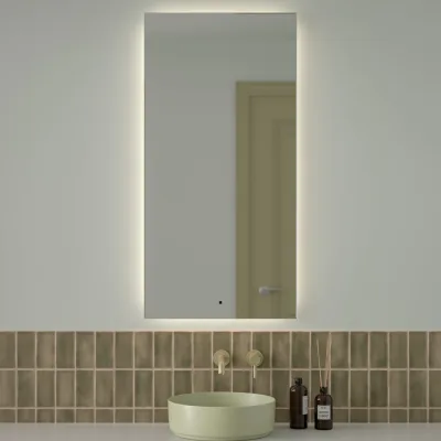 Зеркало с фацетом и LED-подсветкой DEFESTO 34W (60x120 cm) (ИК - выключатель) (Нейтральный белый свет) GLOW DF 2508R