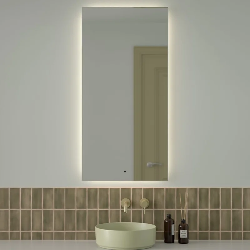 Зеркало с фацетом и LED-подсветкой DEFESTO 34W (60x120 cm) (ИК - выключатель) (Нейтральный белый свет) GLOW DF 2508R