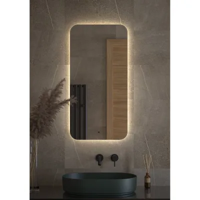 Зеркало DEFESTO с LED-подсветкой 50x100 см ИК - выключатель, Нейтральный белый свет OPTI DF 2805R