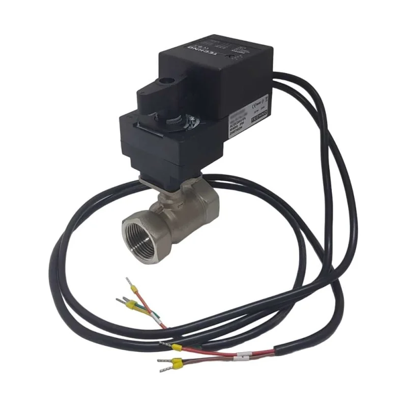 Двухходовой шаровый кран TECHNO HKS225-04AN/24V из нержавеющей стали 304, DN25, резьба G1, с электроприводом 4 Нм, 24 В, управление аналоговое 0(2)~10V 660253