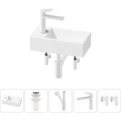Комплект 5 в 1 Wellsee Lavinia Boho Bathroom Sink накладная/подвесная раковина 40x20 см 20216008R
