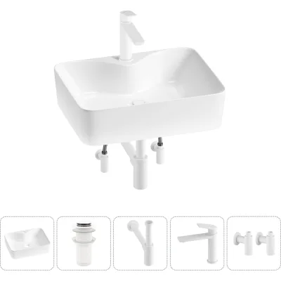 Комплект 5 в 1 Wellsee Lavinia Boho Bathroom Sink накладная раковина 48x37 см 3331110 20215270R