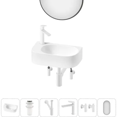 Комплект 6 в 1 Wellsee Lavinia Boho Bathroom Sink накладная/подвесная раковина 40x22 см 20219754R