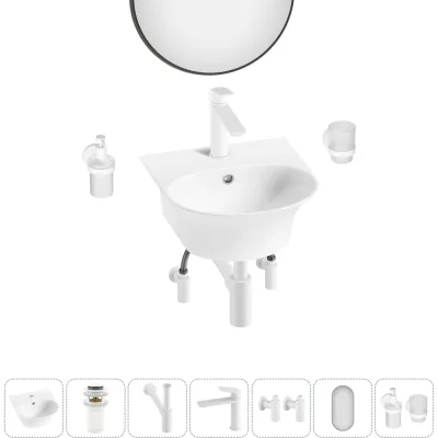 Комплект 7 в 1 Wellsee Lavinia Boho Bathroom Sink накладная/подвесная раковина 34x36 см 20219912R