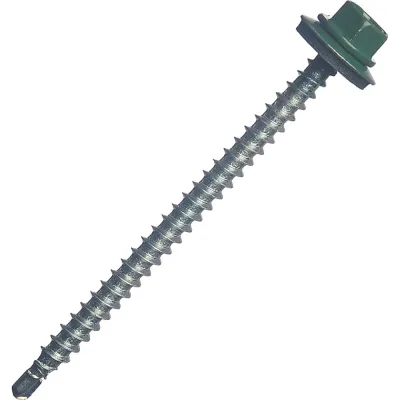 Кровельный саморез МЕТАЛЛСЕРВИС 4.8x70, RAL 6005, 100 шт. 1220579
