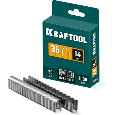 Скобы кабельные для степлера KRAFTOOL тип 36 (L), 14 мм 31636-14