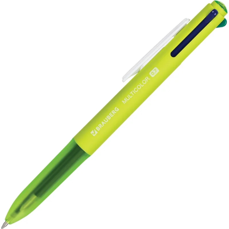 Ручка многоцветная шариковая автоматическая BRAUBERG MULTICOLOR,4 ЦВЕТА,корпус ассорти,0,35мм, 143458