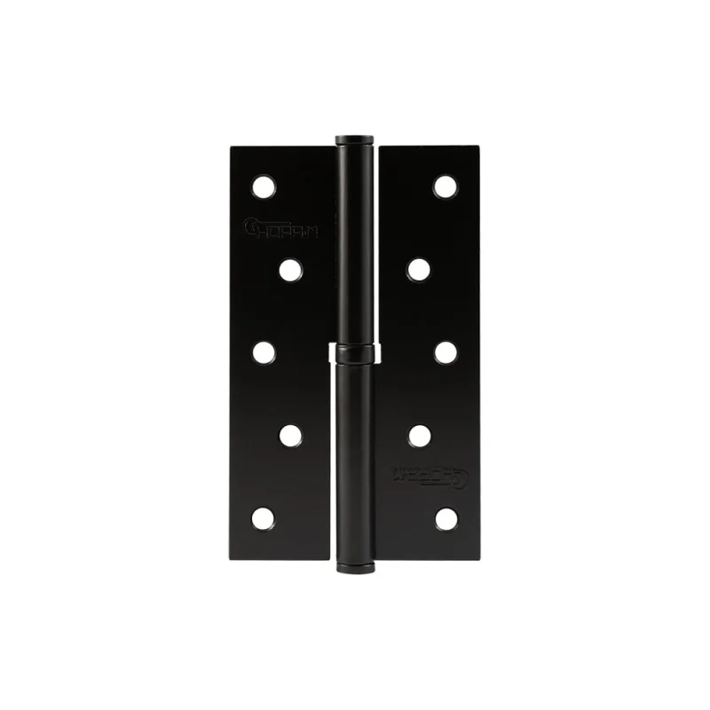 Дверные петли НОРА-М 750-5", цвет черный левая 125x75x2.5, 1 шт. 18487