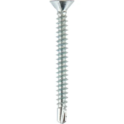 Оконный саморез KRANZ сверло 3,9x38, белый цинк, 500 шт. KR-01-3722-0014