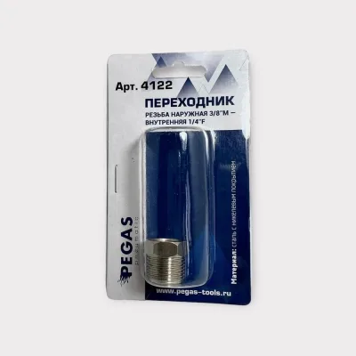 Переходник резьба наружная M3/8"- внутренняя F1/4" Pegas pneumatic 4122