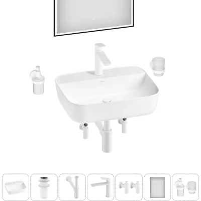 Набор Wellsee 7 в 1 Preen накладная раковина 50x40 см 20218340R