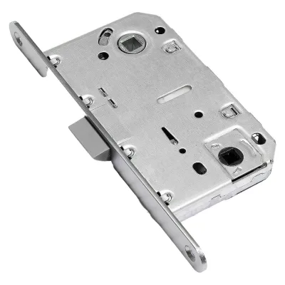 Корпус замка Doorlock V 432/WC/50/96/18/SCr, матовый хром, WC, бэксет 50 мм, межосевое расстояние 96 мм, фронтальная планка шириной 18 мм 79121