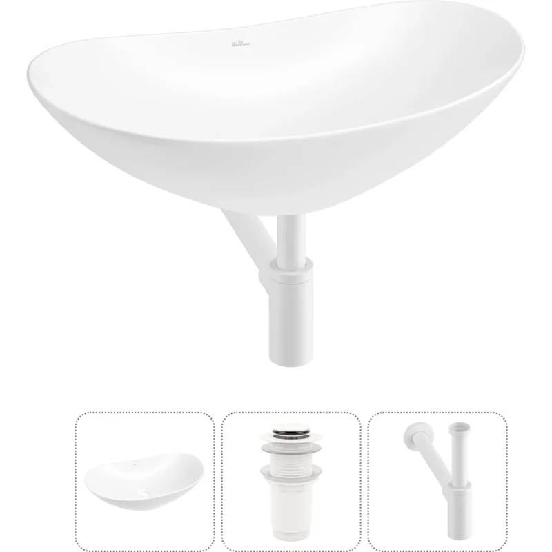 Акционный набор Wellsee 3 в Carefree Dove накладная раковина 53x33 см 20212272R