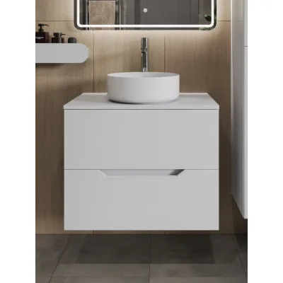 Тумба с раковиной подвесная 70 см, белый ORANGE Лайн Li-70TuwMDF+B09-360W