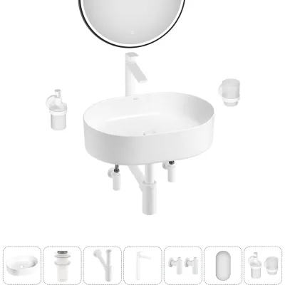 Набор Wellsee 7 в 1 Belle Spa накладная раковина 50x37 см 20218418R