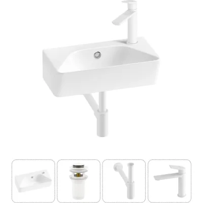 Комплект Wellsee 4 в 1 Lavinia Boho Bathroom Sink накладная/подвесная раковина 40x22 см 20216424R