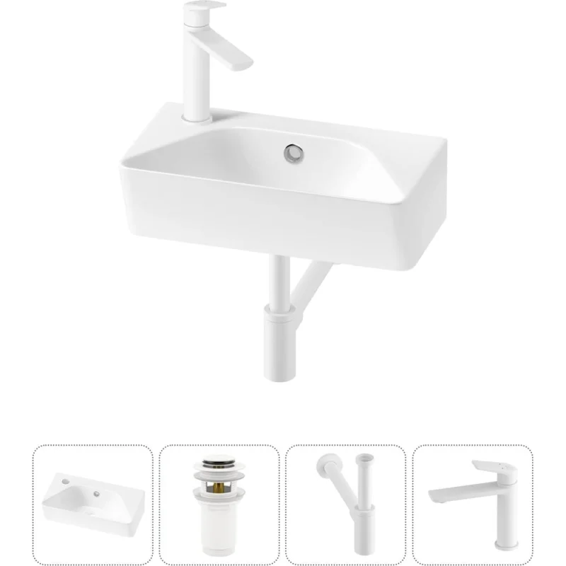 Комплект Wellsee 4 в 1 Lavinia Boho Bathroom Sink накладная/подвесная раковина 40x22 см 20216452R