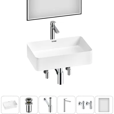 Комплект Wellsee 6 в 1 Lavinia Boho Bathroom Sink накладная раковина 60x39 см 20219337R